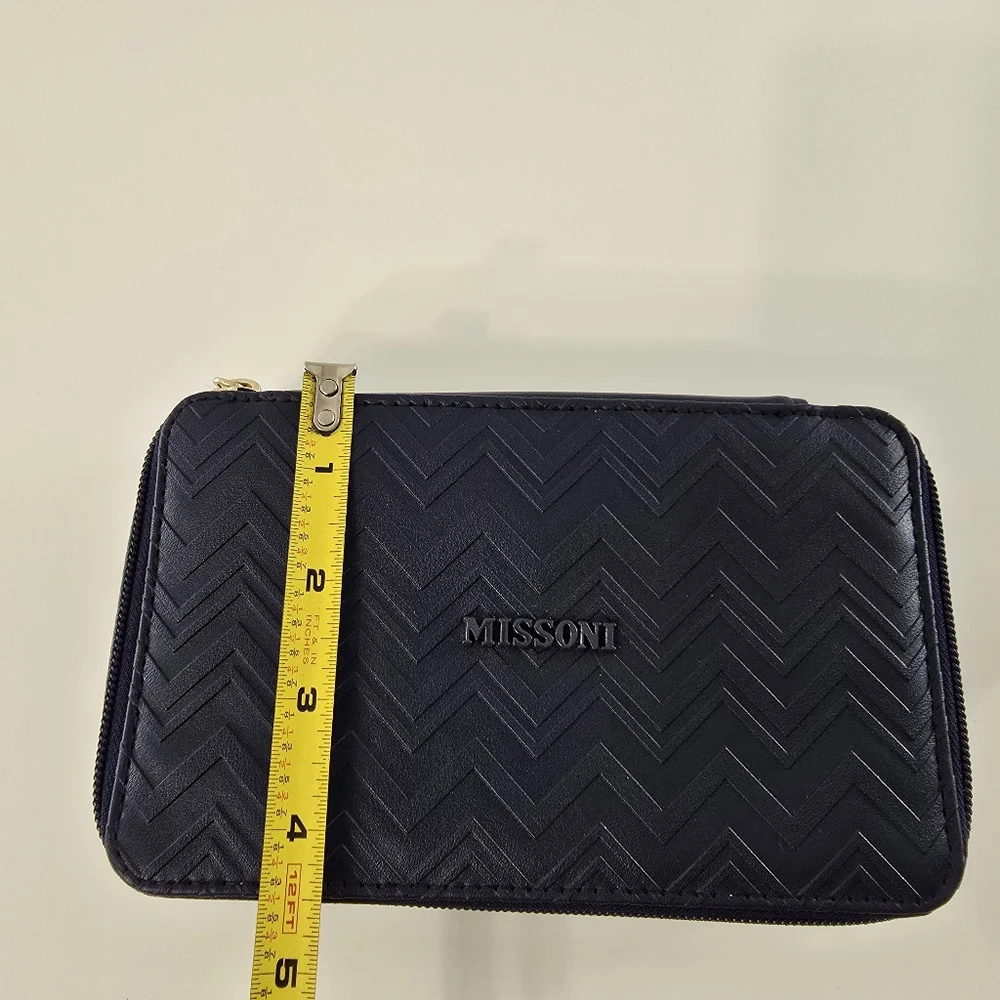 Missoni x Delta Faux Leather Vanity Cosmetic Toiletry Beauty Pouch Bag Bundle